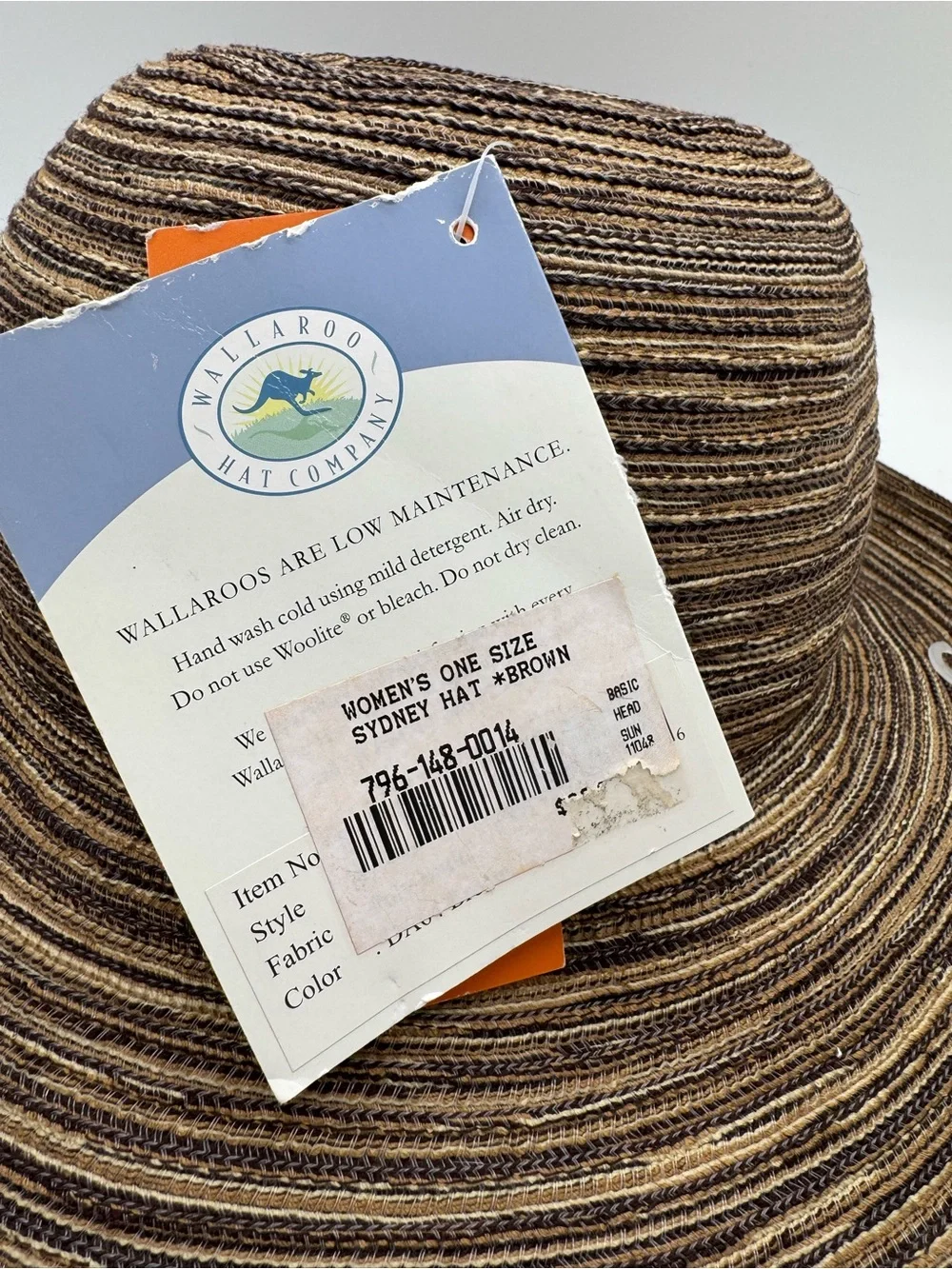 Wallaroo Hat Company Sydney sun hat Brown NWT